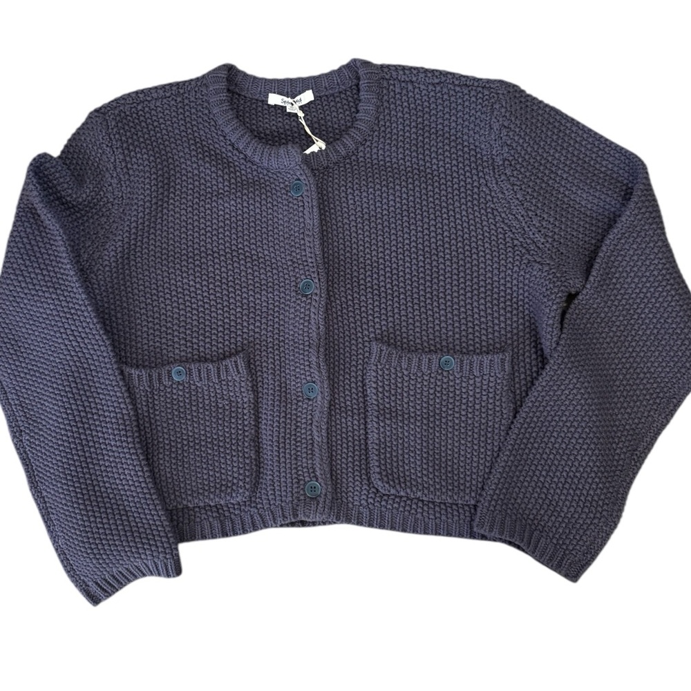 Splendid Collection Andrea Cropped Cardigan in Blue Size XL. NWT - Picture 6 of 12